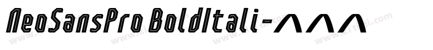 NeoSansPro BoldItali字体转换